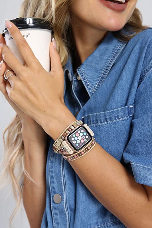 woman handmade beaded bracelets